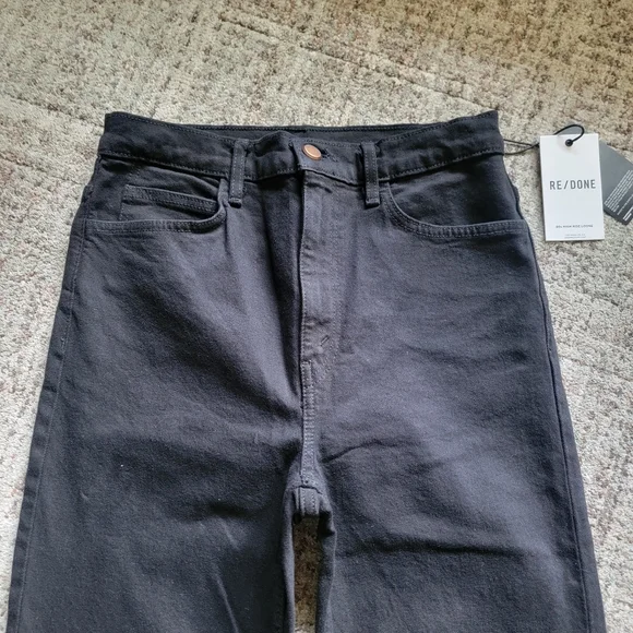 NWT Re/Done Classic Black 90s High Rise Loose Relaxed Straight Fit Jeans Size 27